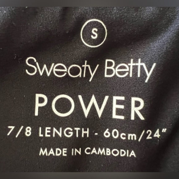 SWEATY BETTY Small Black 7/8 Power Moto Leggings Originally $100 Excellent Cond - Picture 3 of 6